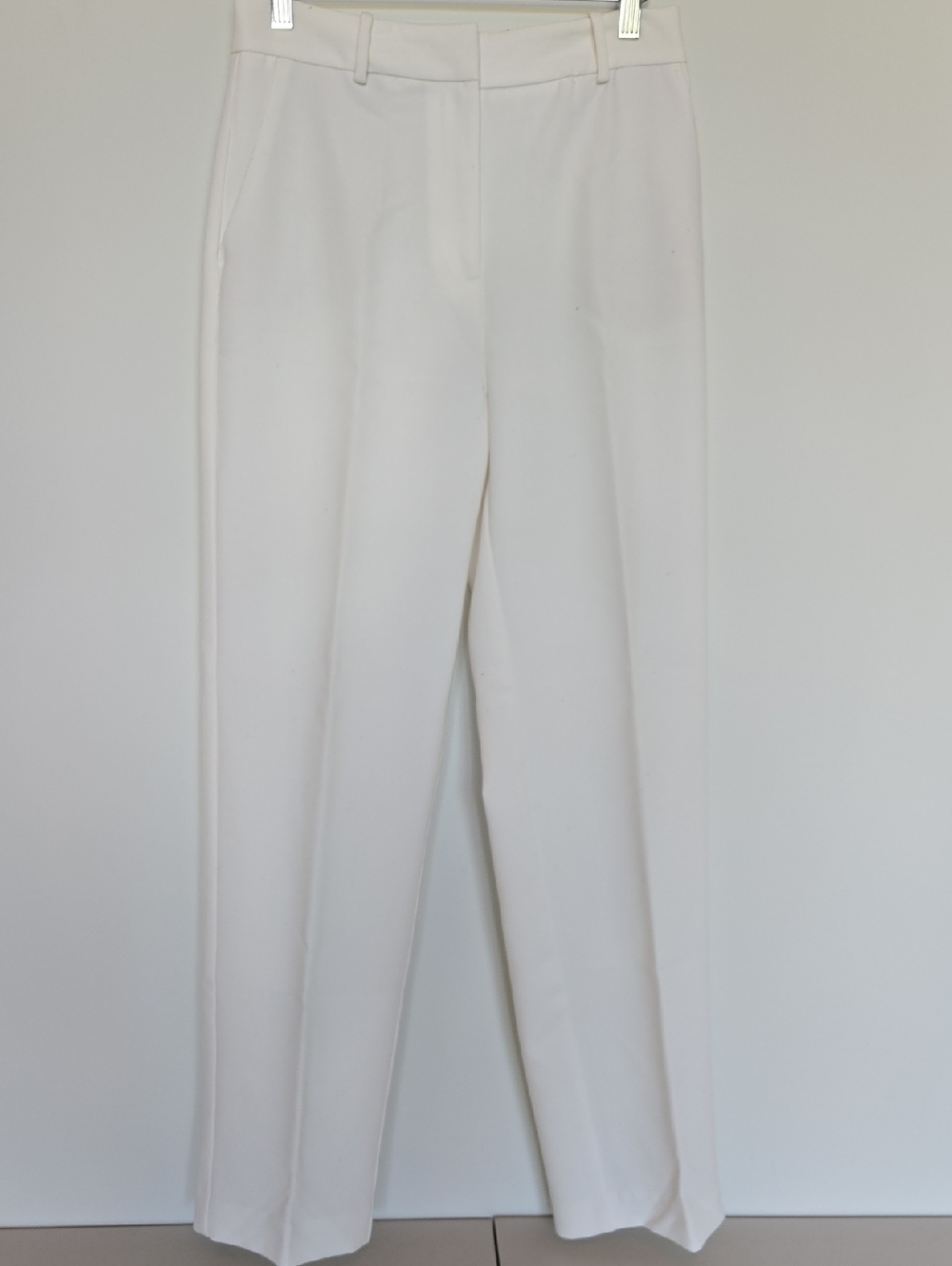 Zara White High-Rise Straight-Leg Trousers